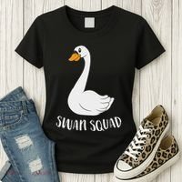 Cute Swan Squad Funny Team Swans Women's T-Shirt thumb 3