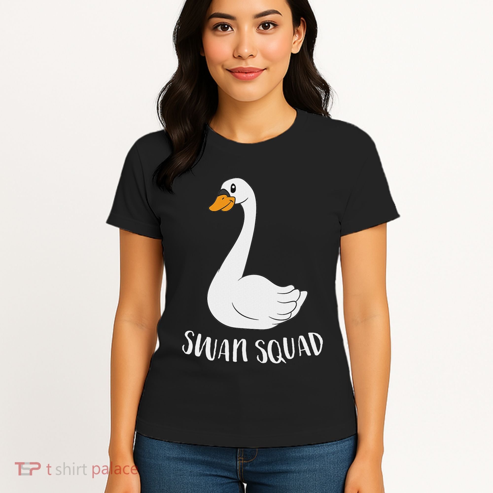 Cute Swan Squad Funny Team Swans Women's T-Shirt