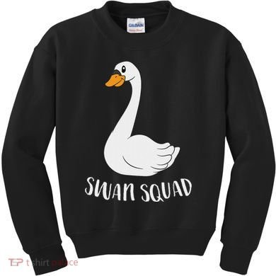 Cute Swan Squad Funny Team Swans Kids Sweatshirt