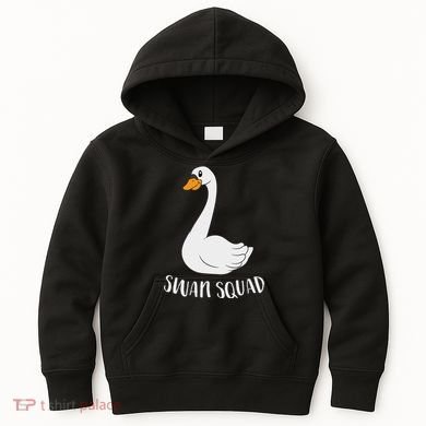 Cute Swan Squad Funny Team Swans Kids Hoodie