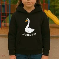 Cute Swan Squad Funny Team Swans Kids Hoodie thumb 3