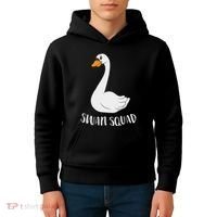 Cute Swan Squad Funny Team Swans Kids Hoodie thumb 4