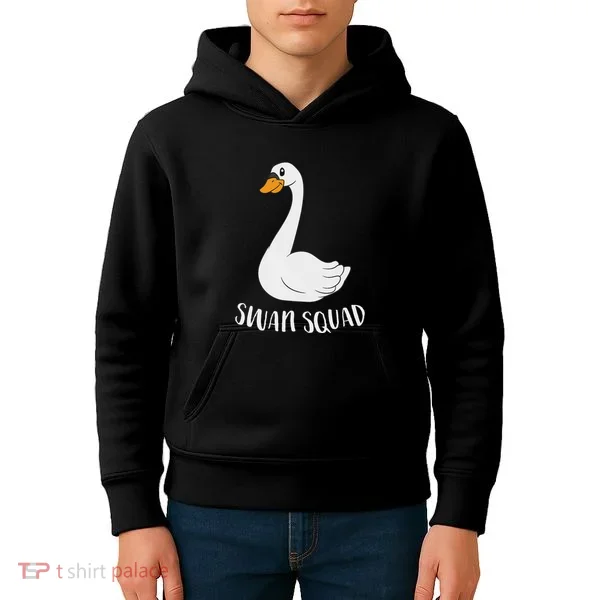 Cute Swan Squad Funny Team Swans Kids Hoodie