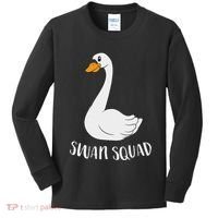 Cute Swan Squad Funny Team Swans Kids Long Sleeve Shirt thumb 0