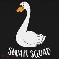 Cute Swan Squad Funny Team Swans Kids Long Sleeve Shirt thumb 2