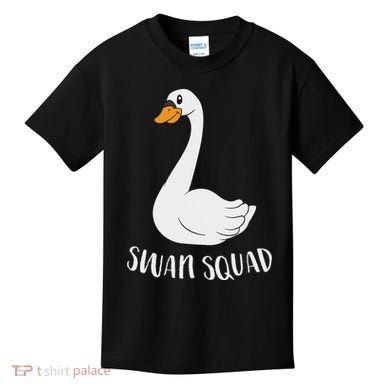 Cute Swan Squad Funny Team Swans Kids T-Shirt