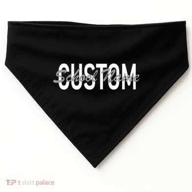 Custom School Spirit Personalize Name Text USA-Made Doggie Bandana