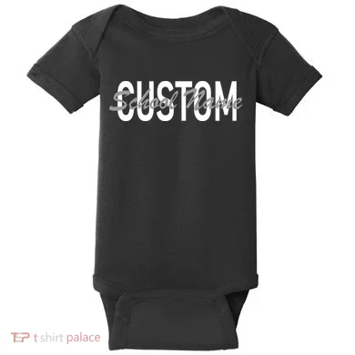 Custom School Spirit Personalize Name Text Baby Bodysuit