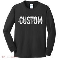 Custom School Spirit Personalize Name Text Kids Long Sleeve Shirt thumb 0