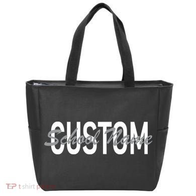 Custom School Spirit Personalize Name Text Tote Bag