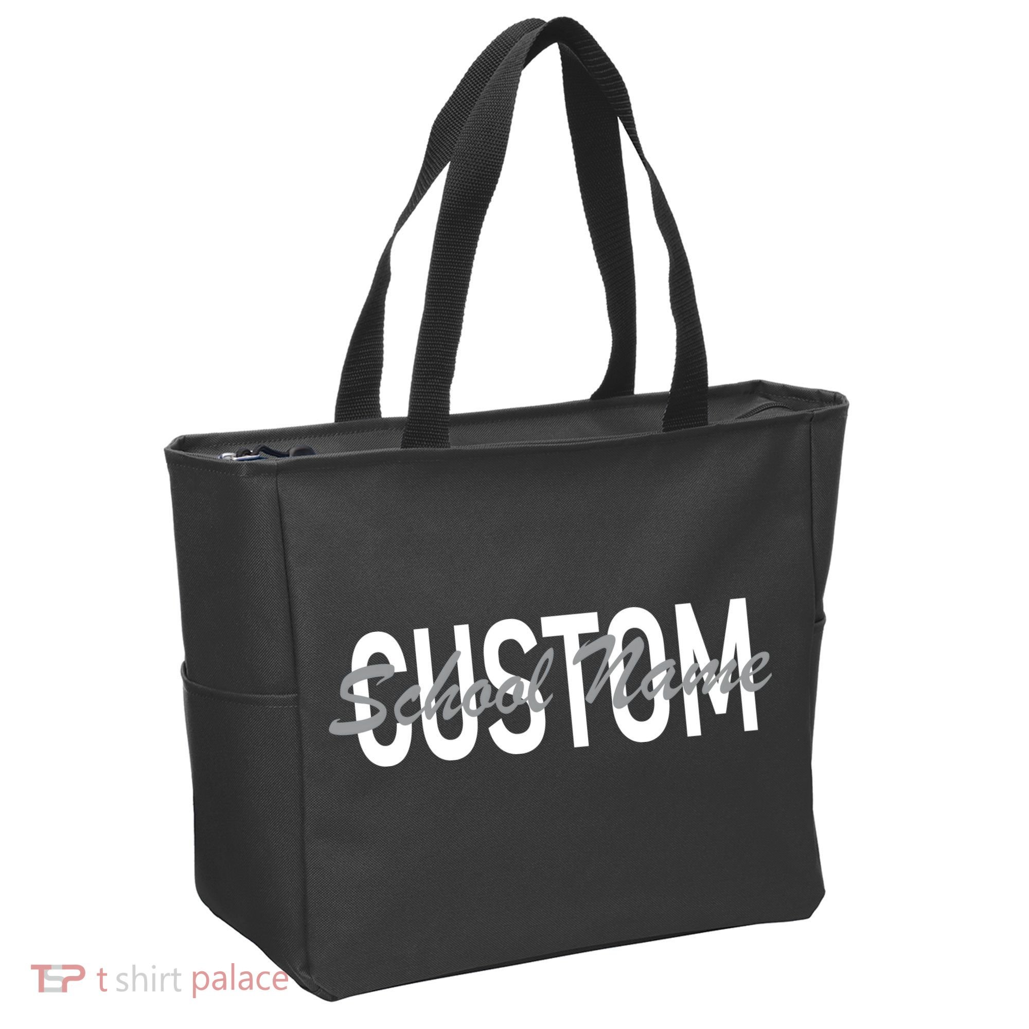 Custom School Spirit Personalize Name Text Tote Bag
