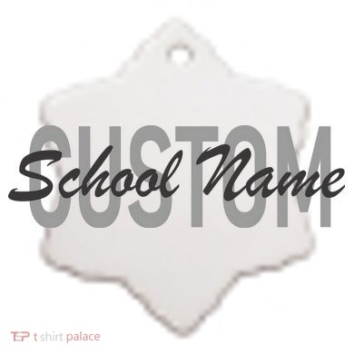 Custom School Spirit Personalize Name Text Ceramic Ornament