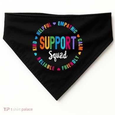 Colorful Support Squad Learning Specialist Sped Resource Gift USA-Made Doggie Bandana