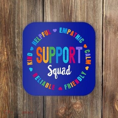 Colorful Support Squad Learning Specialist Sped Resource Gift Coaster