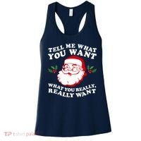 Christmas Santa So Tell Me What You Want Xmas Gift Quote Women's Tank Top thumb 0