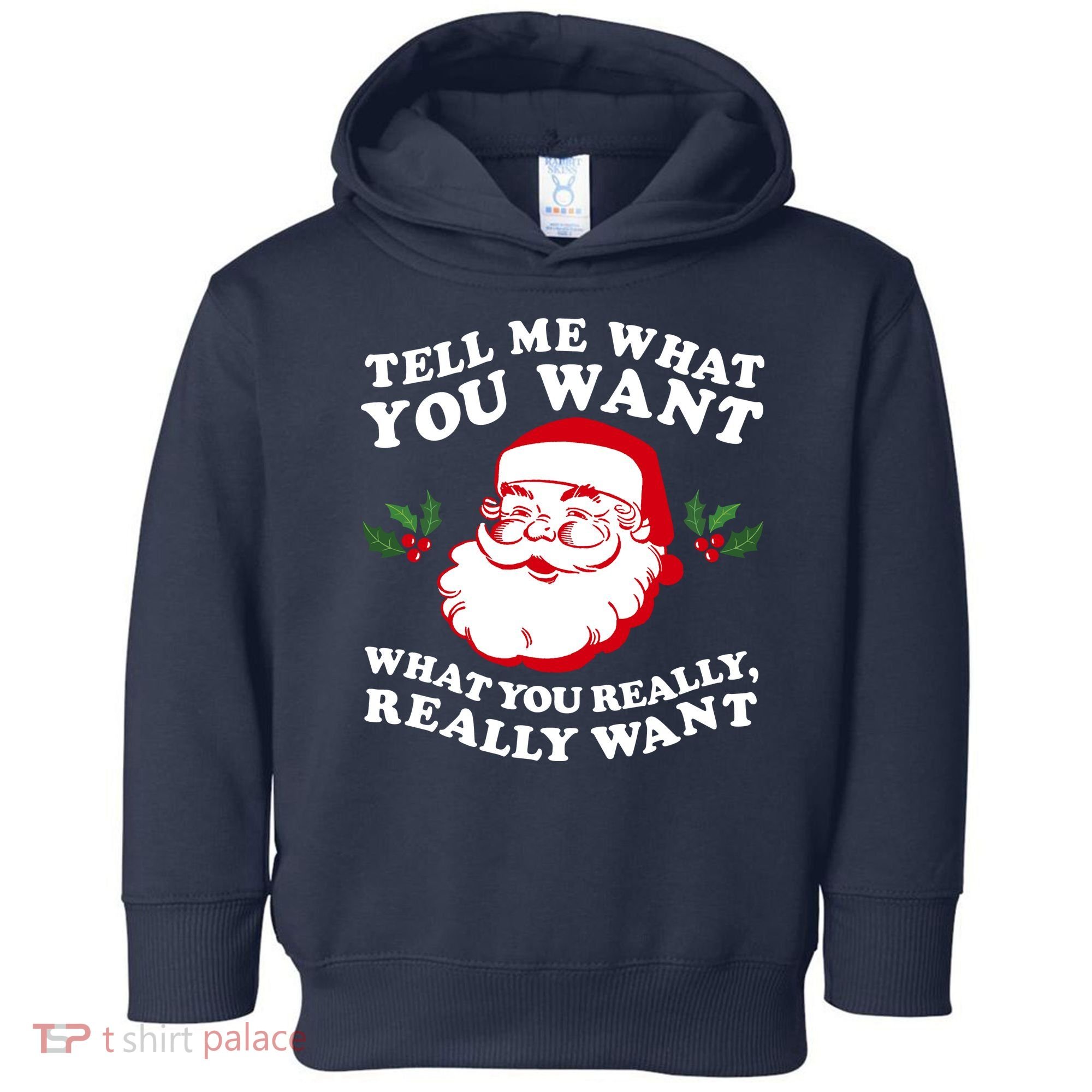 Christmas Santa So Tell Me What You Want Xmas Gift Quote Toddler Hoodie