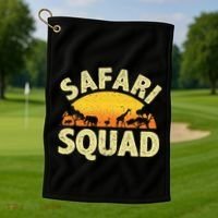 Cool Safari Squad Zoo Animal African Jungle Golf Towel thumb 1