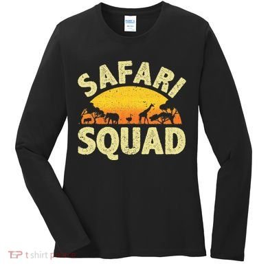 Cool Safari Squad Zoo Animal African Jungle Women's Long Sleeve Shirt