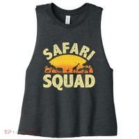 Cool Safari Squad Zoo Animal African Jungle Women's Racerback Cropped Tank thumb 0