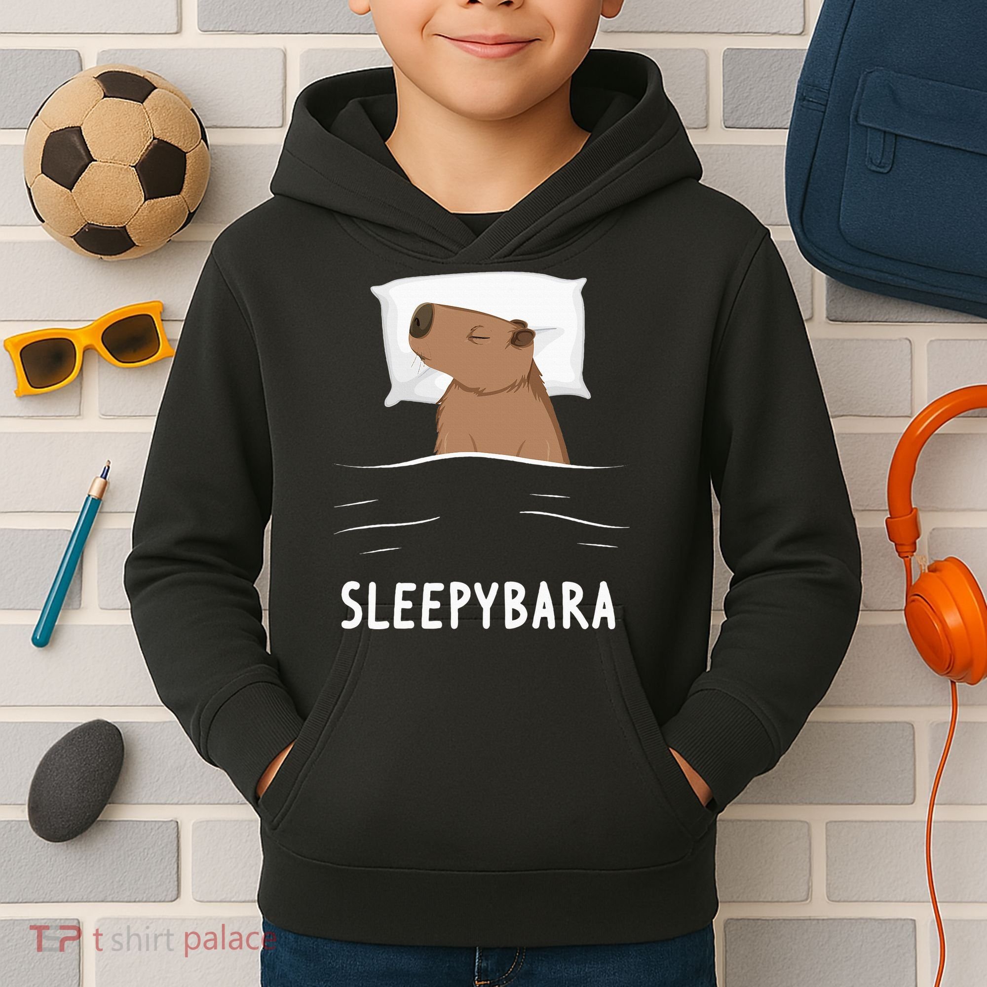 Capybara Sleepybara Sleep Capybara Kids Hoodie