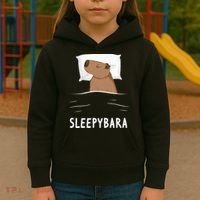 Capybara Sleepybara Sleep Capybara Kids Hoodie thumb 3