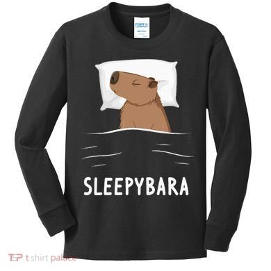 Capybara Sleepybara Sleep Capybara Kids Long Sleeve Shirt