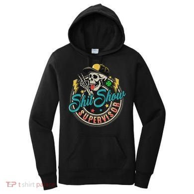 Cool Shit Show Supervisor Skull Hilarious Vintage Women's Hoodie