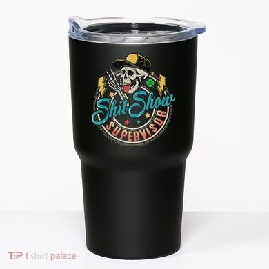 Cool Shit Show Supervisor Skull Hilarious Vintage Tumbler