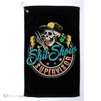 Cool Shit Show Supervisor Skull Hilarious Vintage Golf Towel