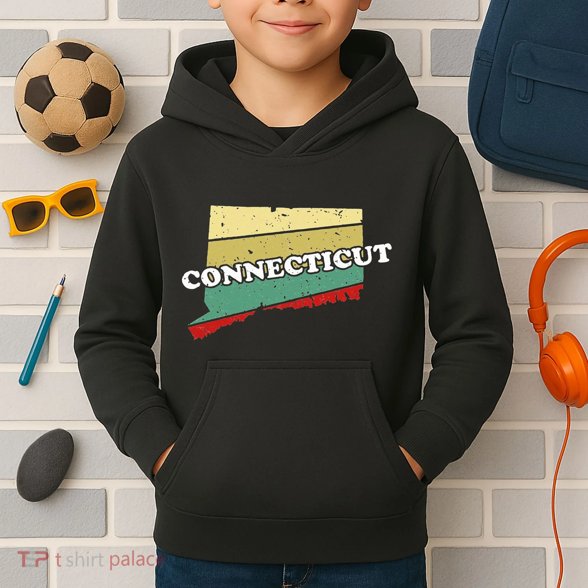 Connecticut State Souvenir Kids Hoodie