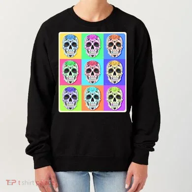 Cool Sugar Skull Pop Art Women's Sweatshirt