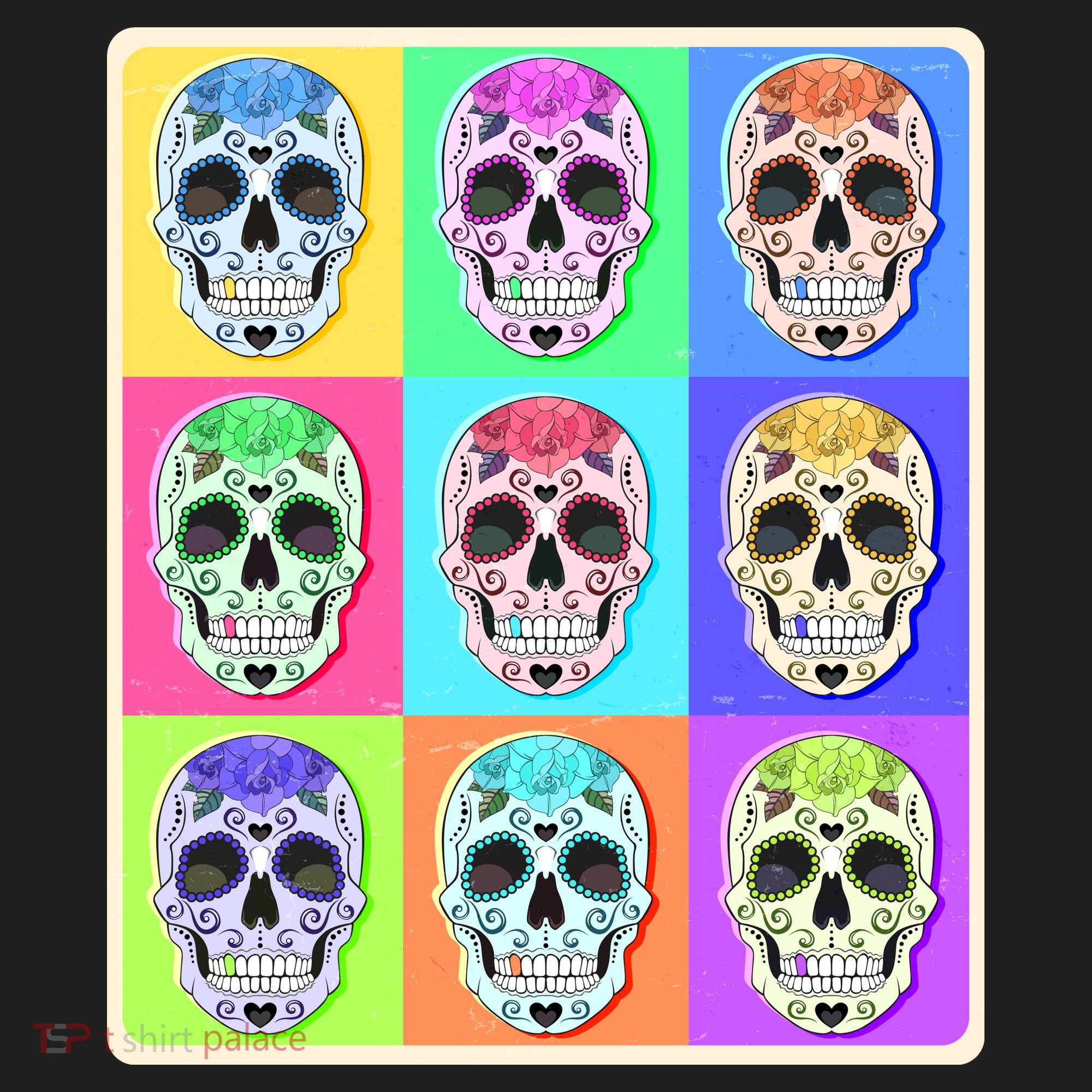 Cool Sugar Skull Pop Art Women's Sweatshirt