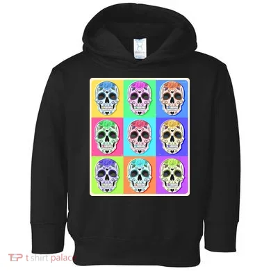 Cool Sugar Skull Pop Art Toddler Hoodie