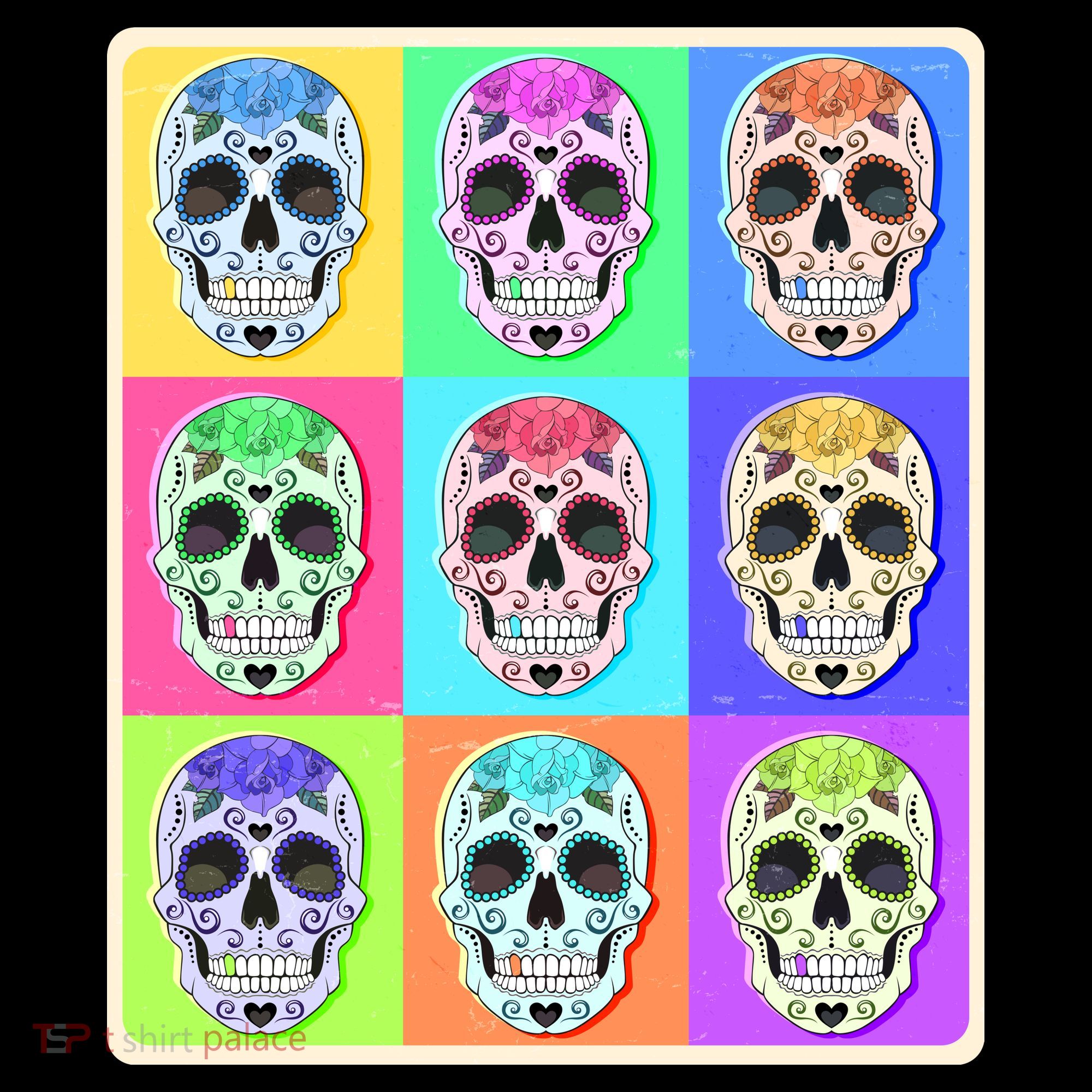 Cool Sugar Skull Pop Art Tote Bag