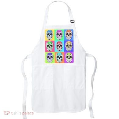 Cool Sugar Skull Pop Art Apron