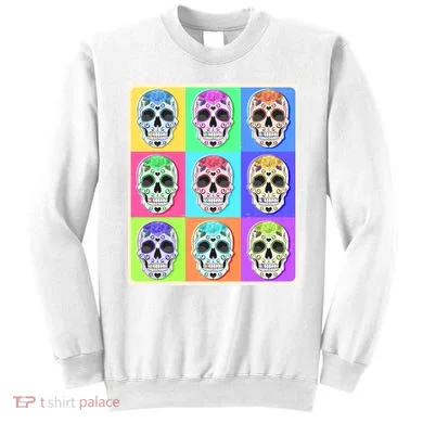 Cool Sugar Skull Pop Art Sweatshirt