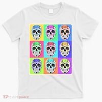 Cool Sugar Skull Pop Art T-Shirt thumb 0
