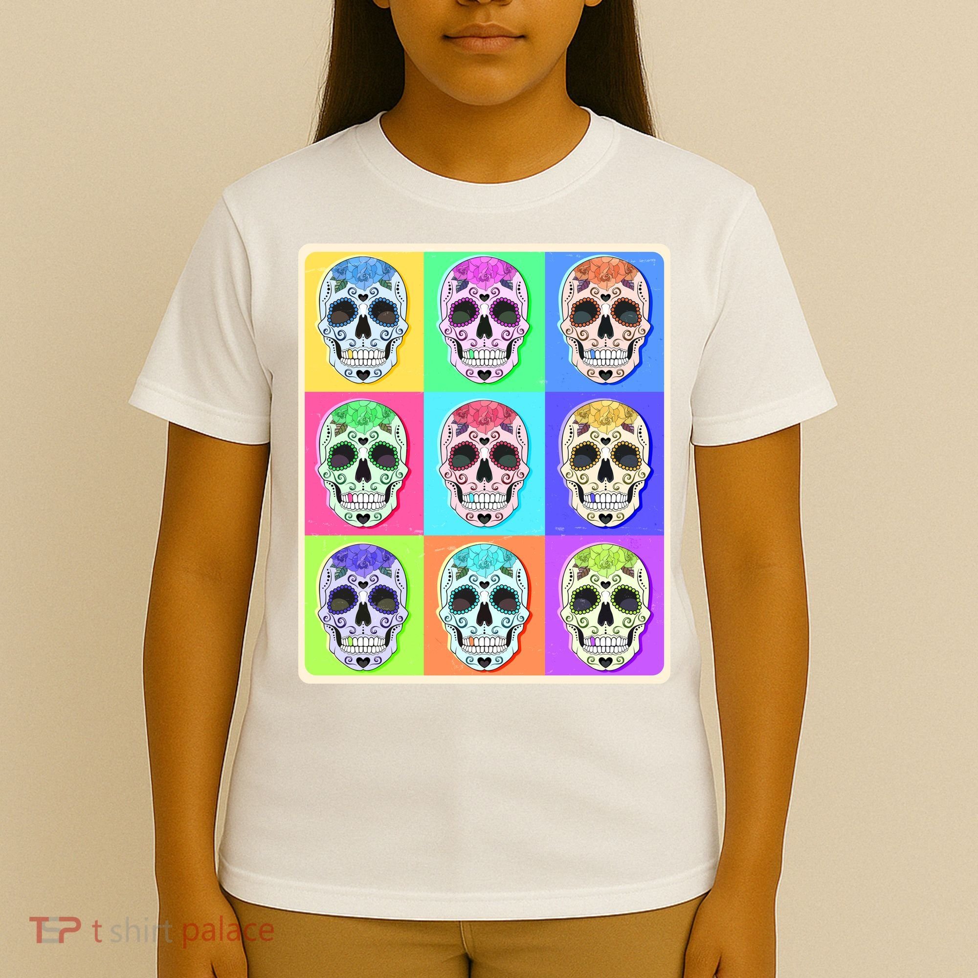 Cool Sugar Skull Pop Art T-Shirt