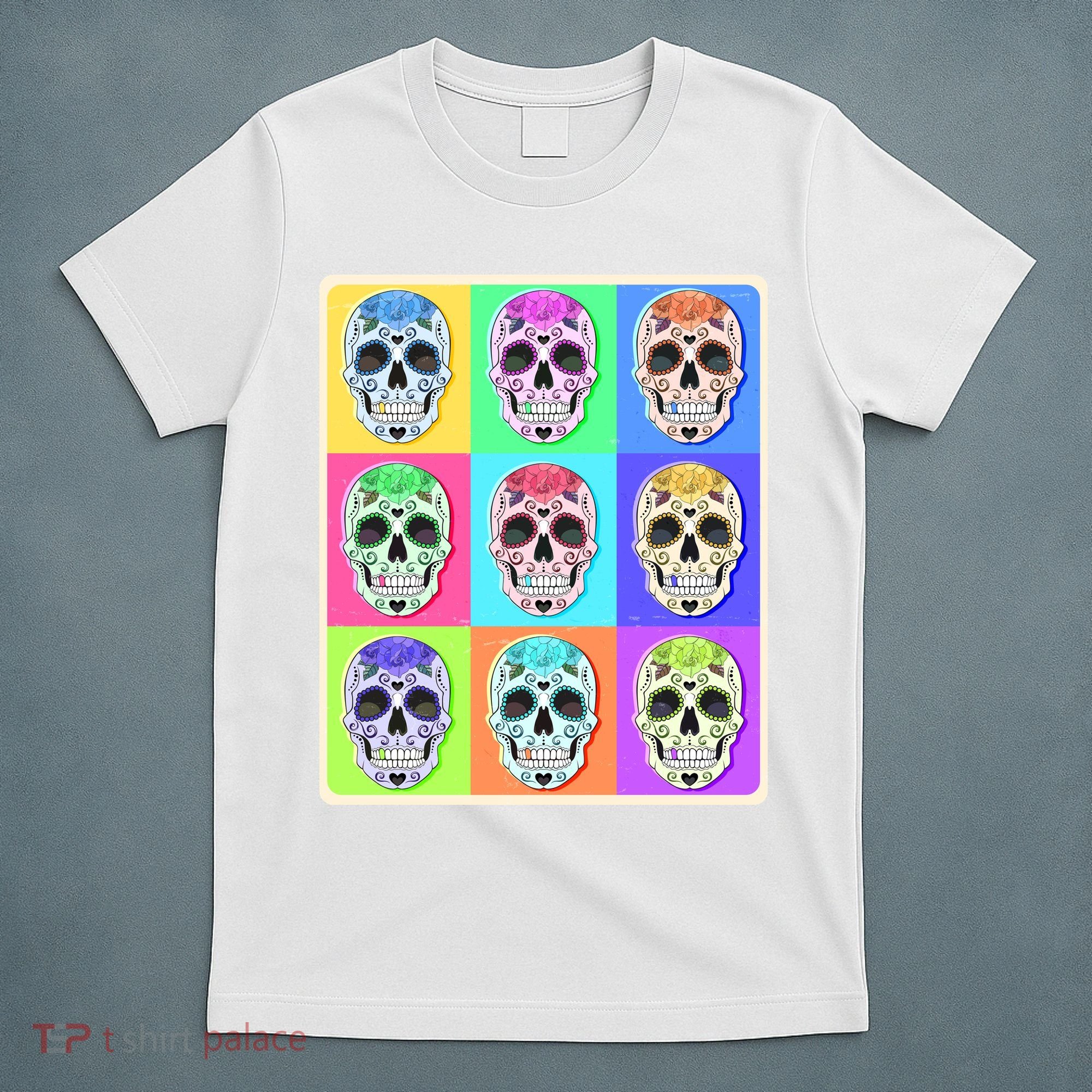 Cool Sugar Skull Pop Art T-Shirt