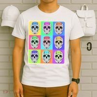 Cool Sugar Skull Pop Art T-Shirt thumb 6