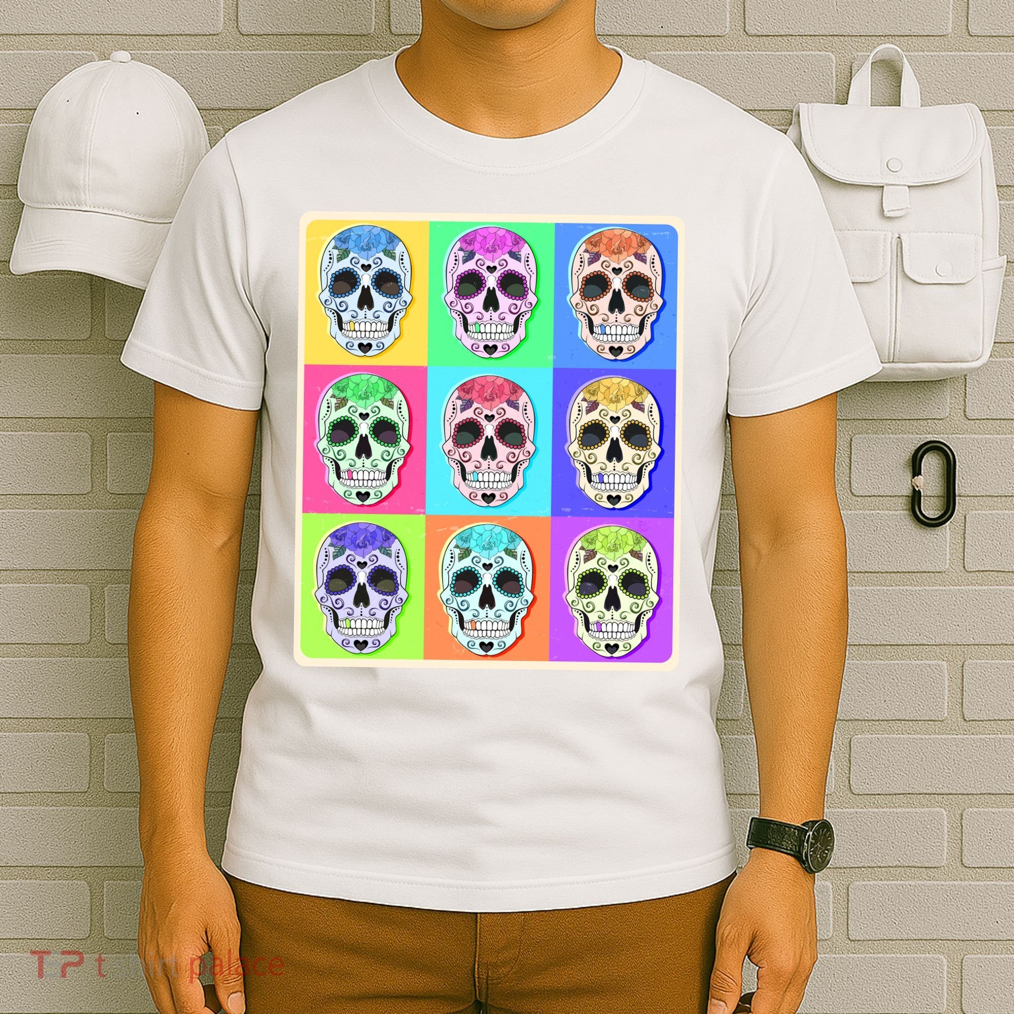 Cool Sugar Skull Pop Art T-Shirt