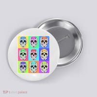 Cool Sugar Skull Pop Art Button thumb 0