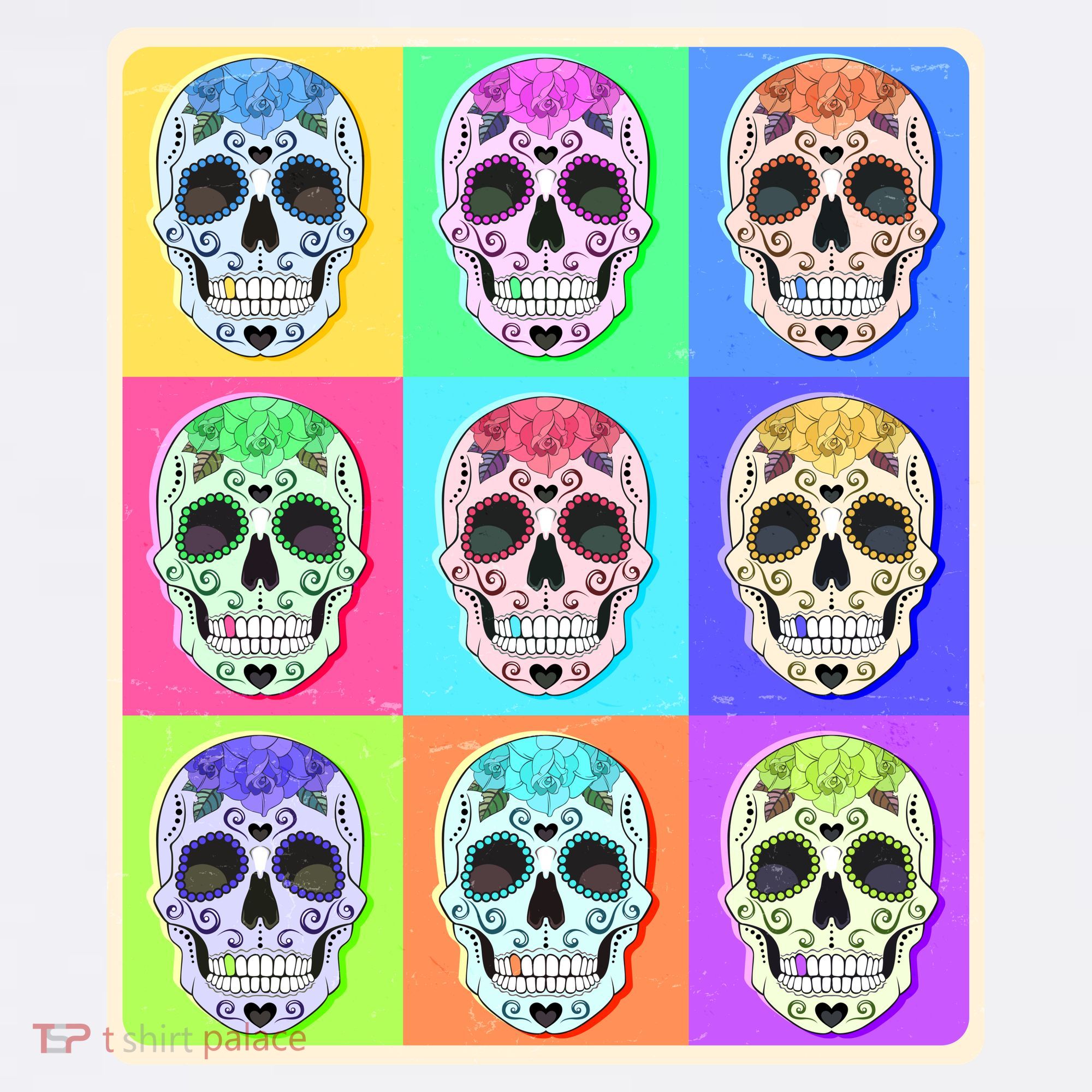 Cool Sugar Skull Pop Art Bucket Hat