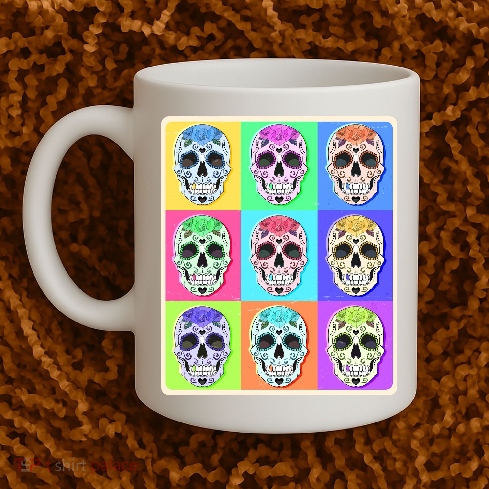 Cool Sugar Skull Pop Art Coffee Mug