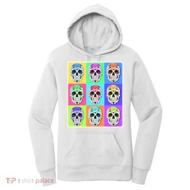 Cool Sugar Skull Pop Art Women's Hoodie
