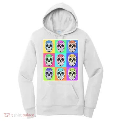 Cool Sugar Skull Pop Art Women's Hoodie