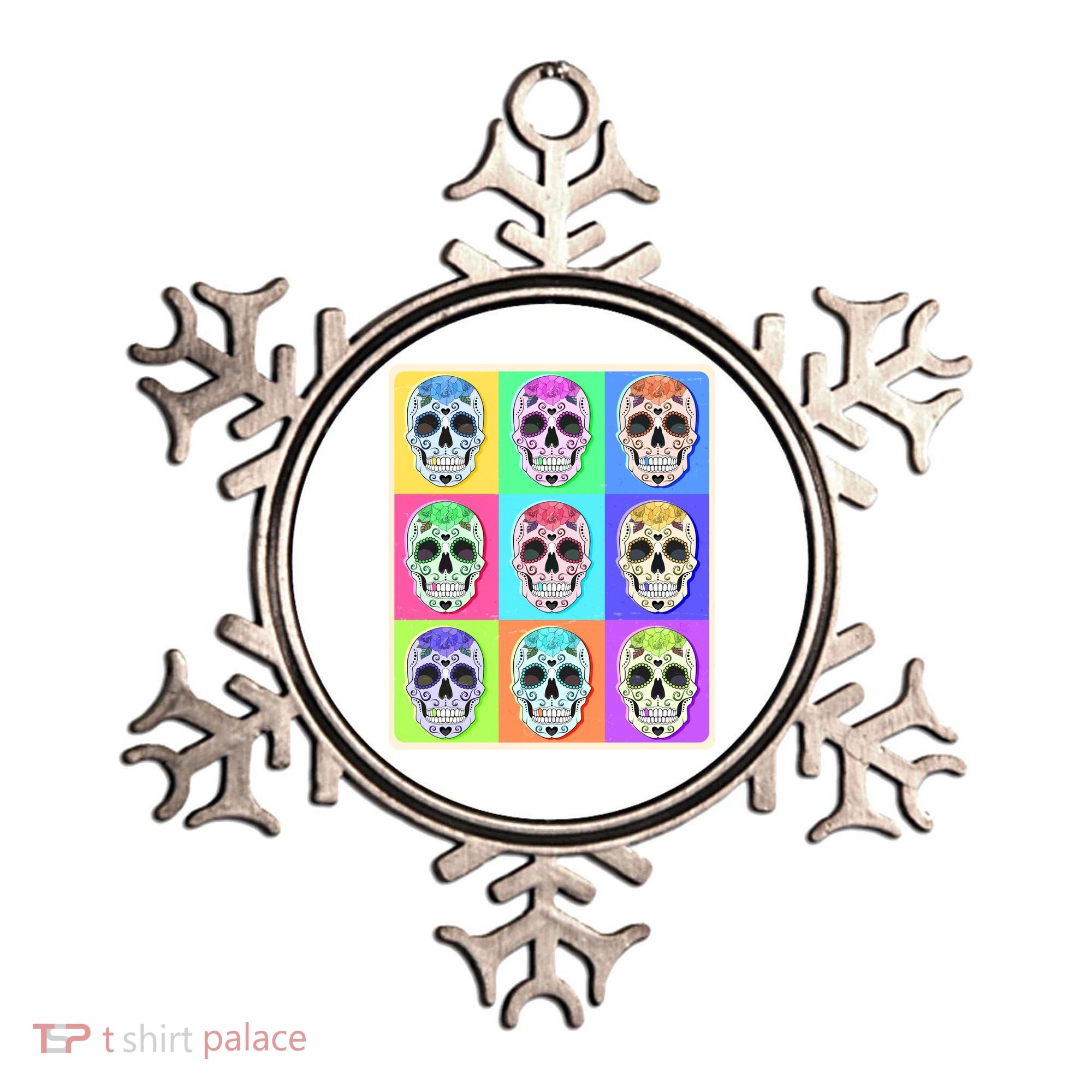 Cool Sugar Skull Pop Art Ornament