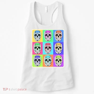 Cool Sugar Skull Pop Art Women's Tank Top