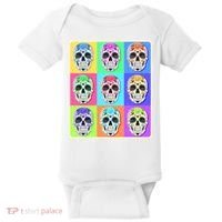 Cool Sugar Skull Pop Art Baby Bodysuit thumb 0