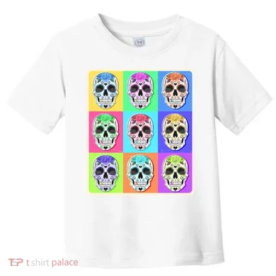 Cool Sugar Skull Pop Art Toddler T-Shirt